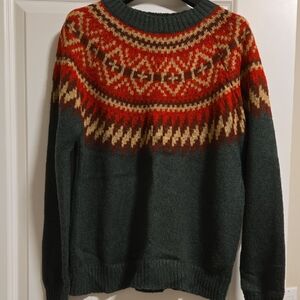 Green and Red Patterned Sweater